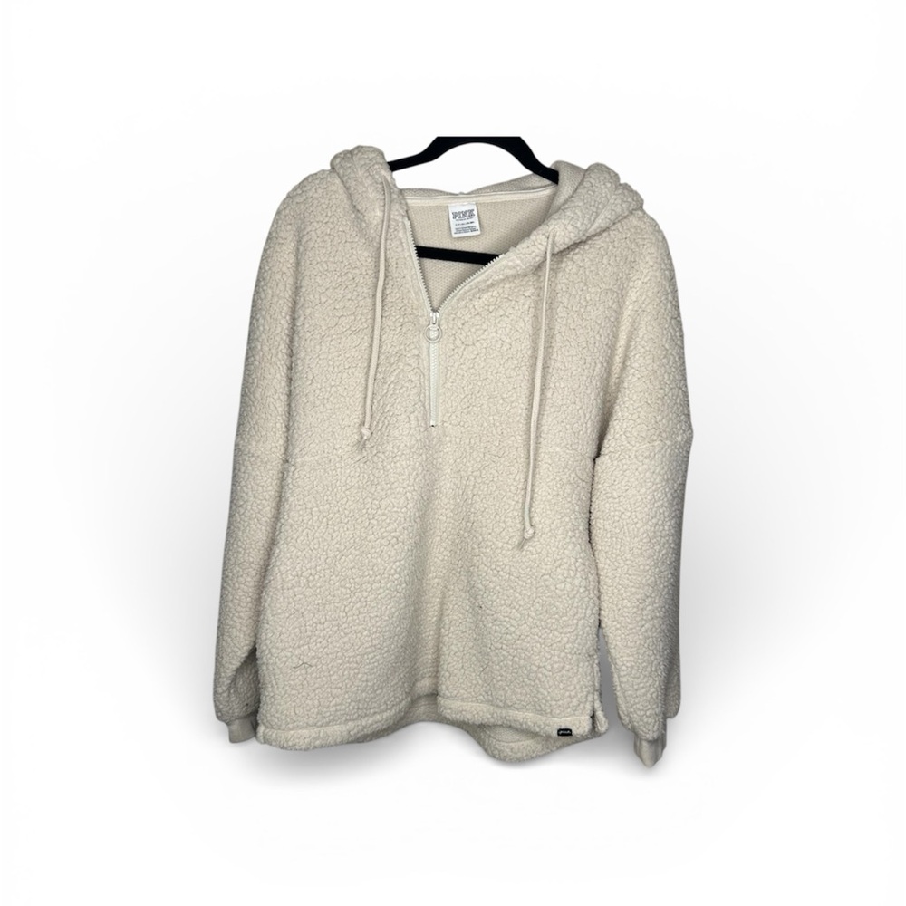 PINK Victoria's Secret Cream Sherpa Hoodie